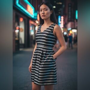 J. Crew Black and silver A-Line Mini Dress size 2